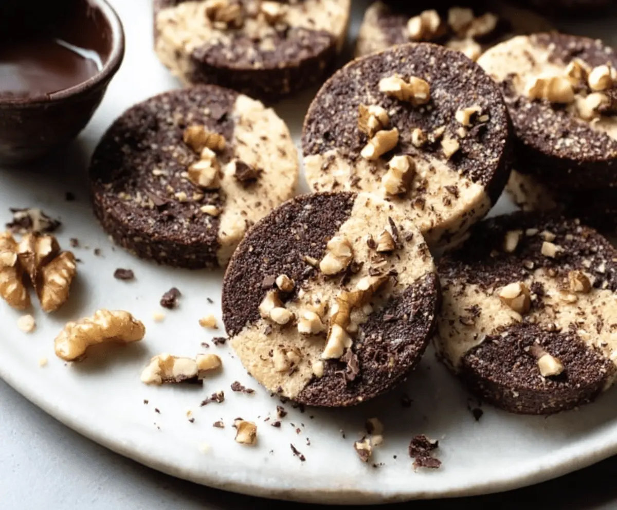 Chocolate Walnut Shortbread Cookies