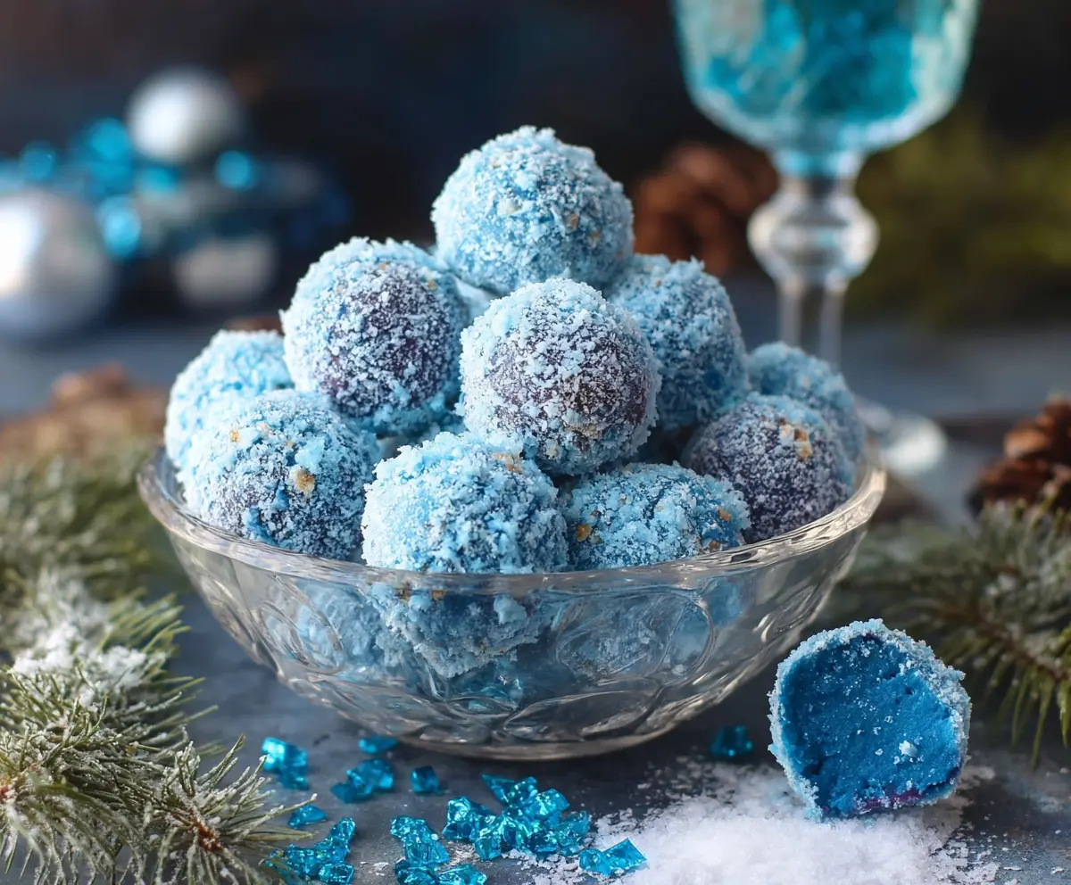 Easy 4-Ingredient Blue Christmas Truffles