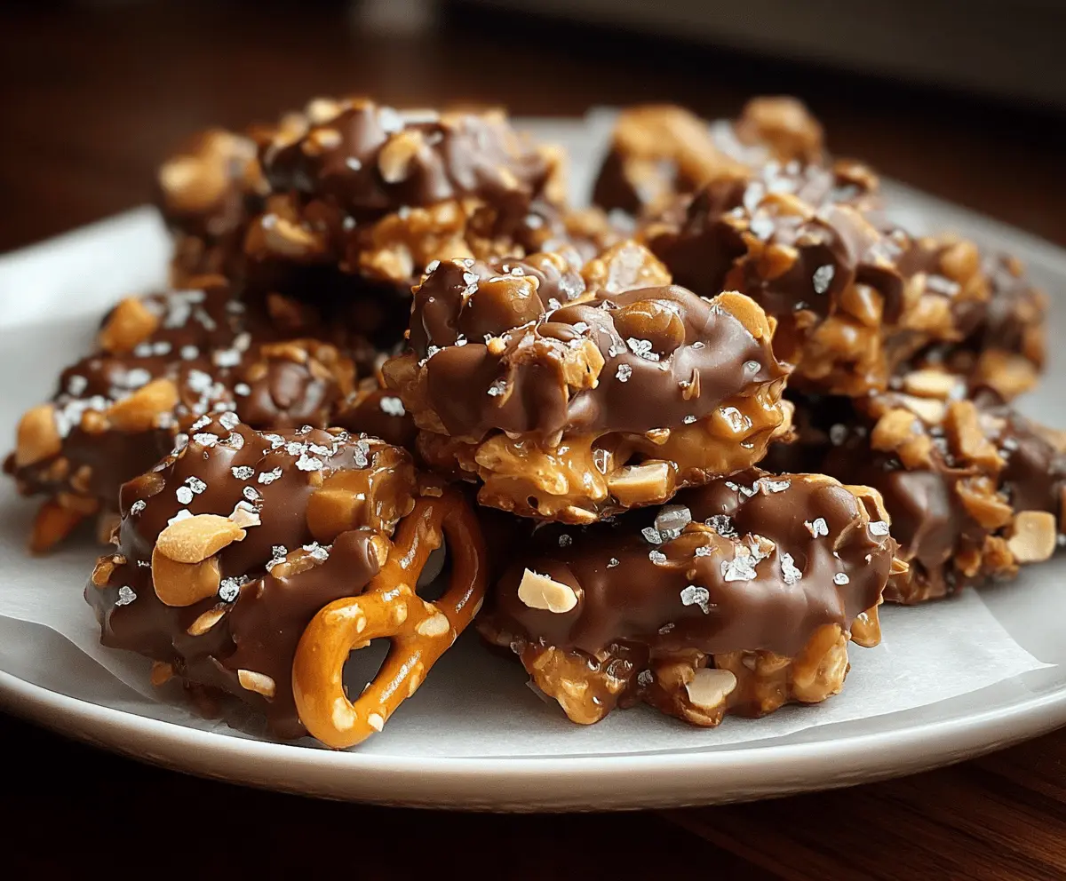 No-Bake Peanut Butter Pretzel Clusters