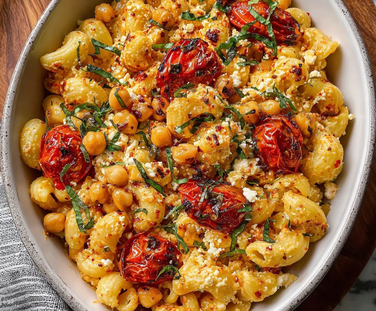 Baked Feta Pasta with Chickpeas