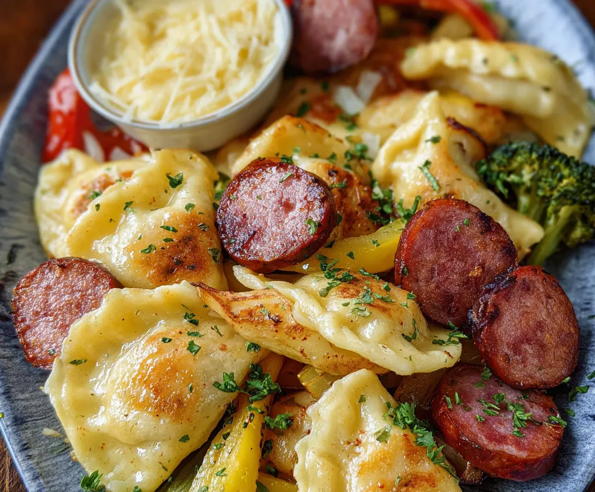 Easy Sheet Pan Pierogies and Kielbasa