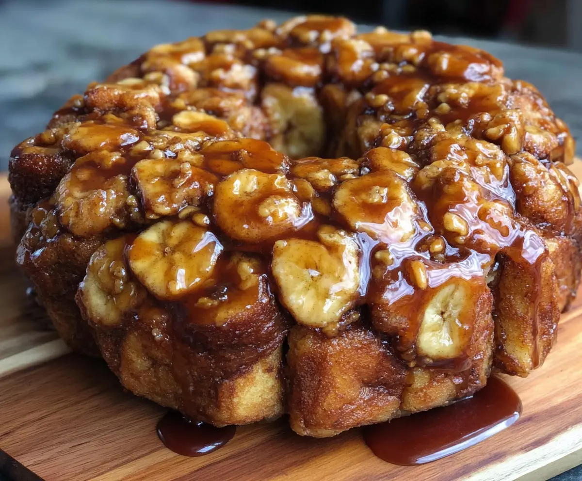 Delicious Monkey Bread with a Twist topped with cinnamon and nuts.