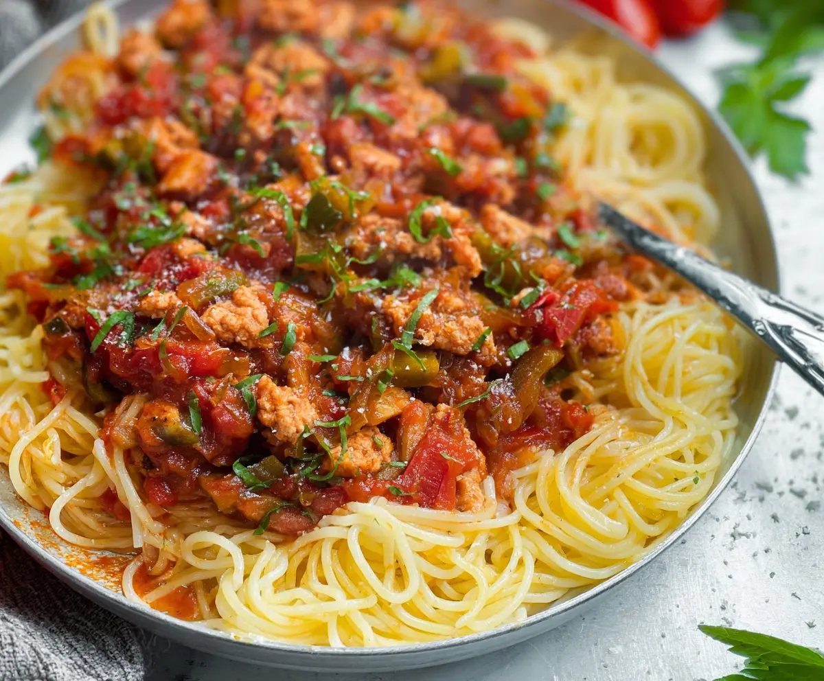 Veggie-Loaded Ground Chicken Spaghetti Sauce