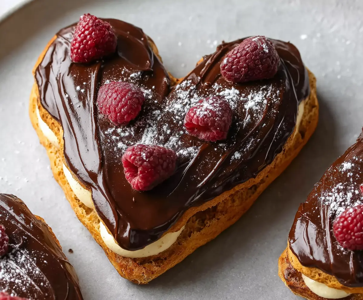 Heart-Shaped Chocolate Éclairs