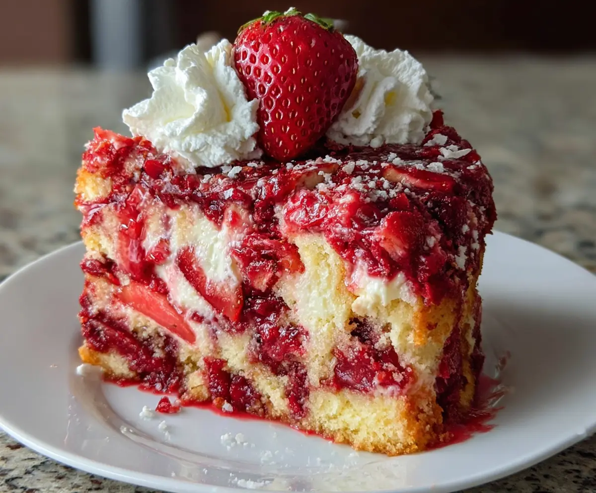Strawberry Earthquake Cake
