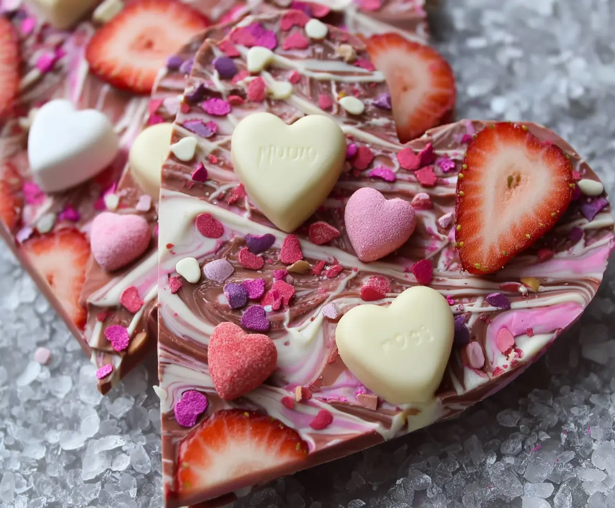 Strawberry Heart Bark