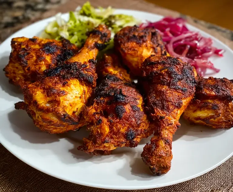 Juicy Tandoori Chicken Drumsticks grilled to perfection with spices and herbs.