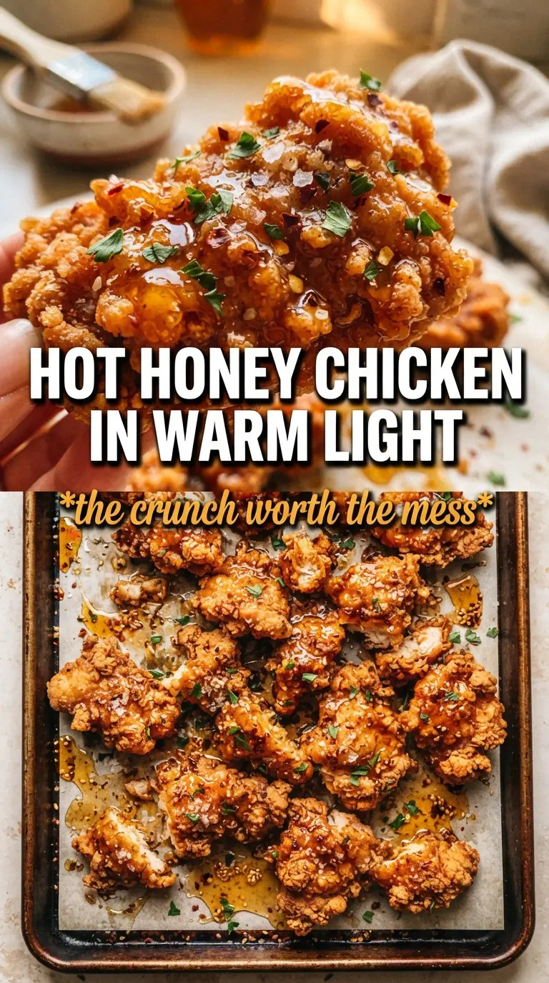 Baked Crunchy Hot Honey Chicken crispy sweet-spicy
