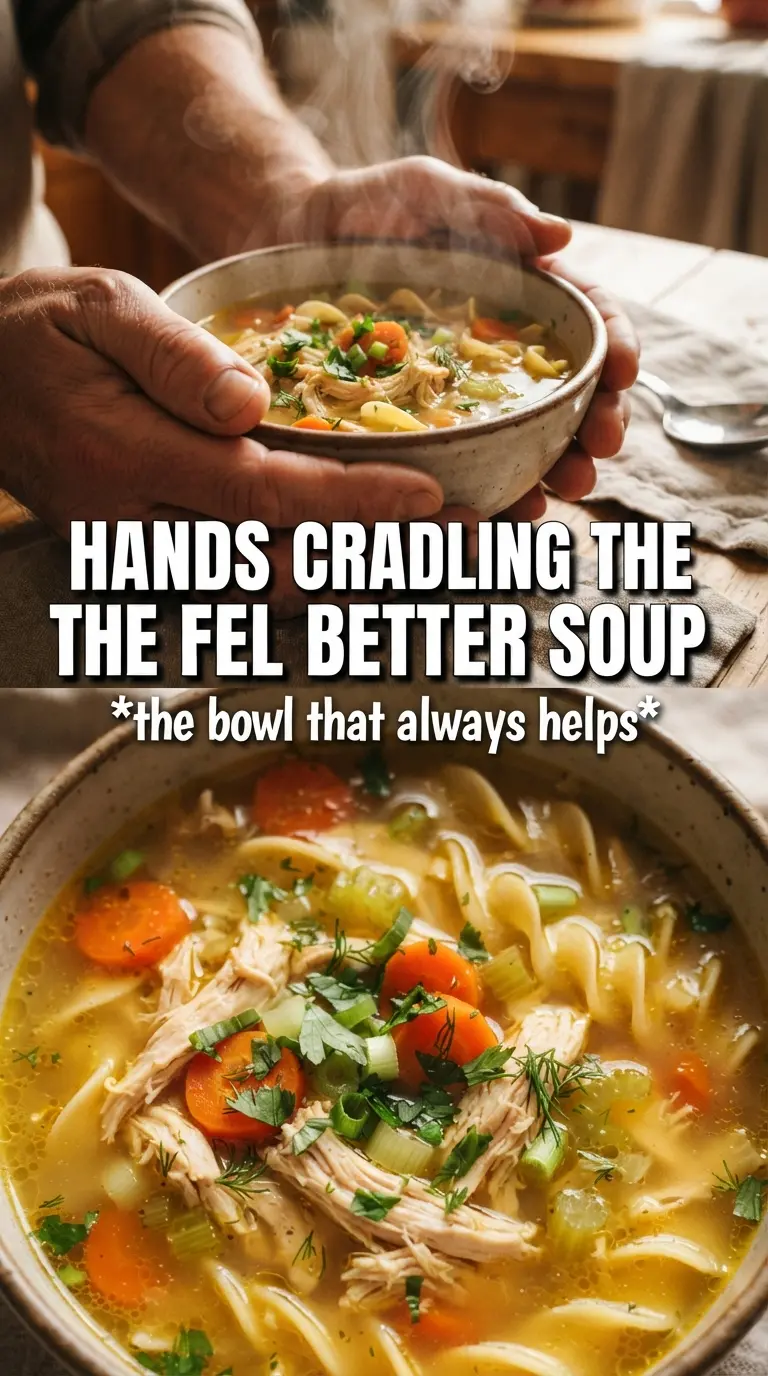 Chicken Noodle Feel Better Soup golden broth, ginger, lemon
