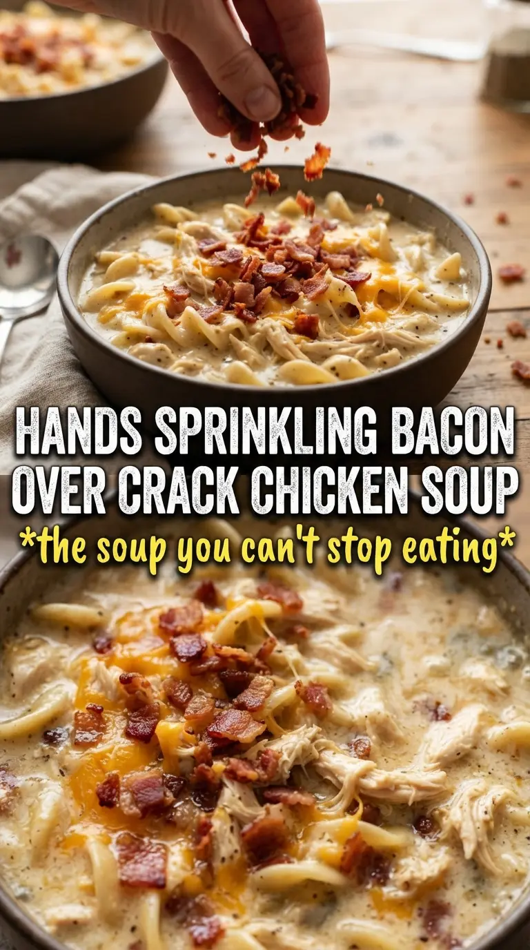 Crack Chicken Noodle Soup creamy bacon cheddar