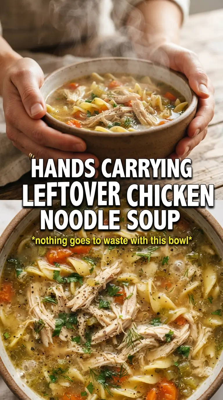 Leftover Rotisserie Chicken Noodle Soup quick golden broth